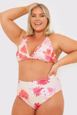 Floral Print High Waisted Bikini Bottom|In the Style Clearance