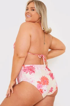 Floral Print High Waisted Bikini Bottom|In the Style Clearance