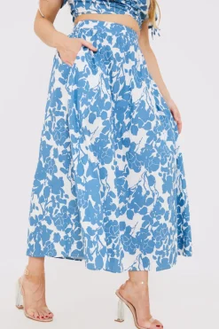 Floral Print Midi Skirt|In the Style Clearance