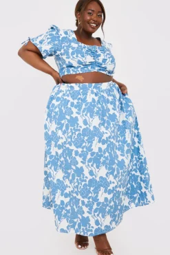 Floral Print Midi Skirt|In the Style Clearance
