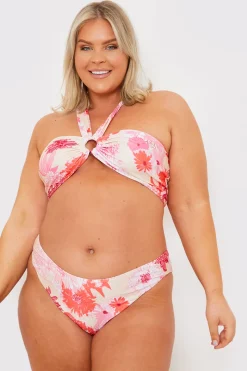 Floral Print Multiway Strap Ring Detail Bikini Top|In the Style Sale