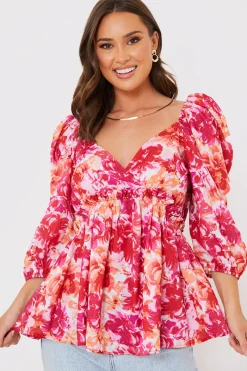 Floral Print Puff Sleeve Blouse|In the Style New
