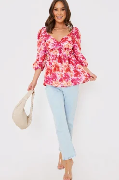 Floral Print Puff Sleeve Blouse|In the Style New