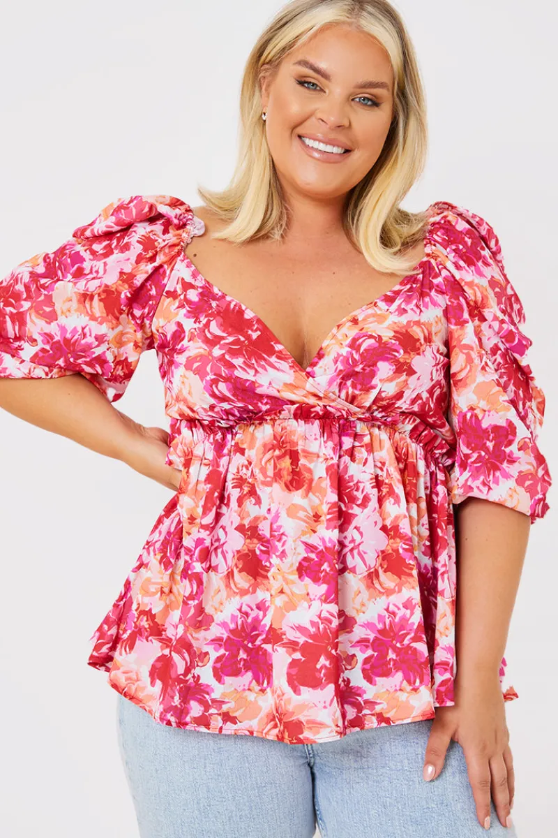 Floral Print Puff Sleeve Blouse|In the Style New