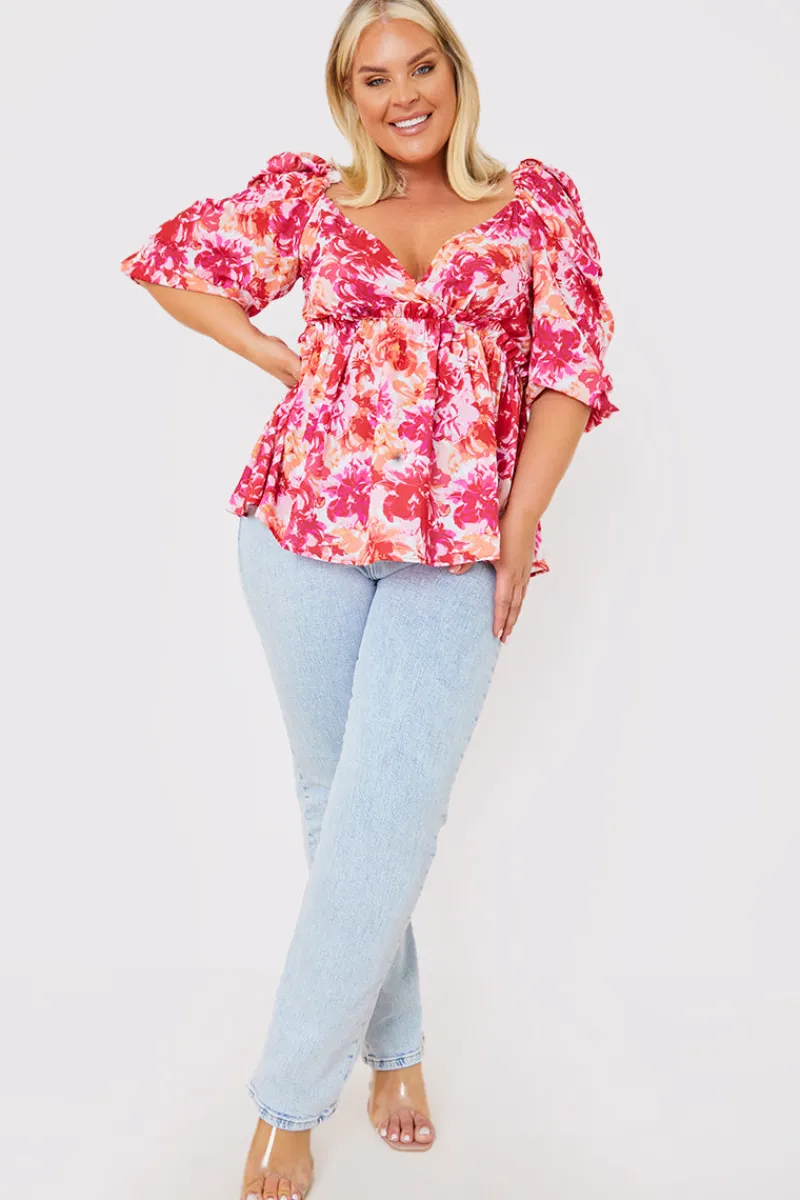 Floral Print Puff Sleeve Blouse|In the Style New