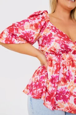 Floral Print Puff Sleeve Blouse|In the Style New