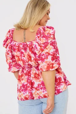Floral Print Puff Sleeve Blouse|In the Style New