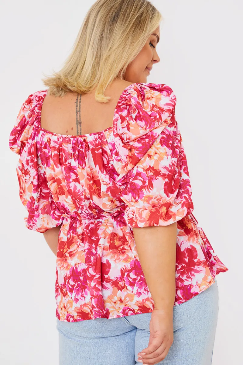 Floral Print Puff Sleeve Blouse|In the Style New