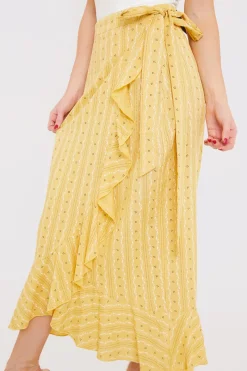 Floral Print Wrap Midaxi Skirt|In the Style Hot