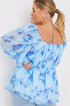 FLORAL RUCHED BUST SMOCK TOP|In the Style Best