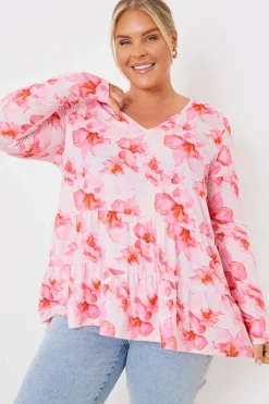 FLORAL TIERED JERSEY SMOCK TOP|In the Style Best