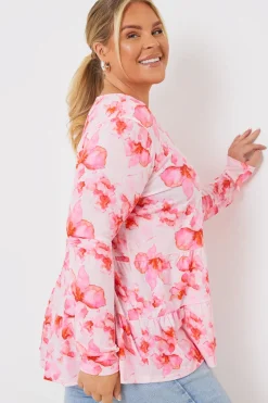 FLORAL TIERED JERSEY SMOCK TOP|In the Style Best