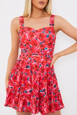 Floral Tiered Mini Dress|In the Style New