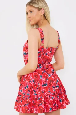 Floral Tiered Mini Dress|In the Style New