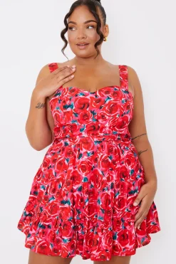 Floral Tiered Mini Dress|In the Style New