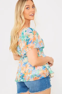 Floral Wrap Blouse|In the Style Sale