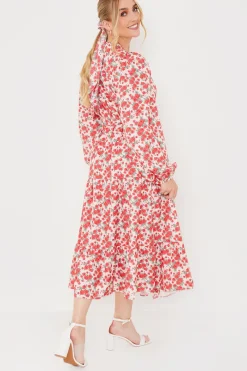 Floral Wrap Midi Dress|In the Style Discount