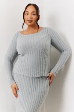 Fluffy Rib Co-Ord Knitted Jumper|In The Style Hot
