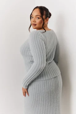 Fluffy Rib Co-Ord Knitted Jumper|In The Style Hot
