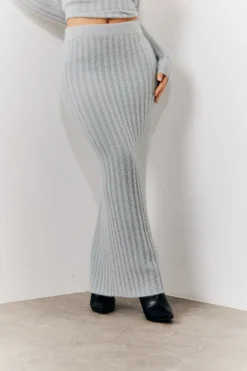 Fluffy Rib Co-Ord Midaxi Skirt|In The Style Sale
