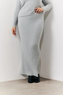 Fluffy Rib Co-Ord Midaxi Skirt|In The Style Sale