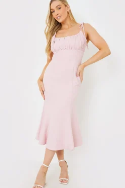 Gathered Bust Midi Dress|In the Style Outlet