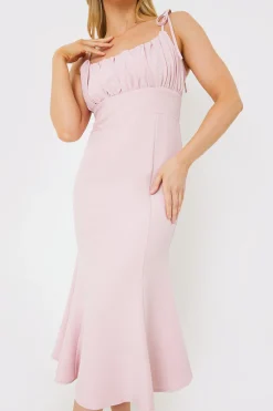 Gathered Bust Midi Dress|In the Style Outlet
