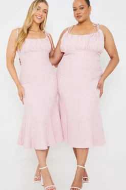 Gathered Bust Midi Dress|In the Style Outlet