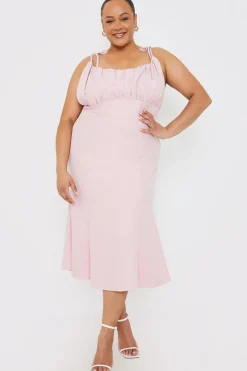 Gathered Bust Midi Dress|In the Style Outlet