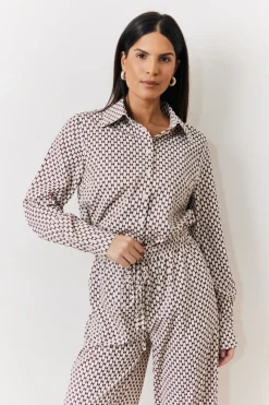 Geo Printed Relaxed Shirt|In the Style Hot