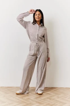 Geo Printed Wide Leg Trousers|In the Style New