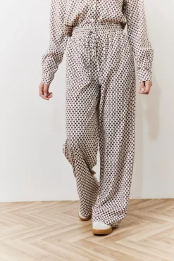 Geo Printed Wide Leg Trousers|In the Style New