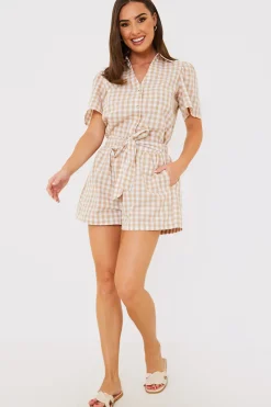 Gingham Short Sleeve Shirt|In the Style
