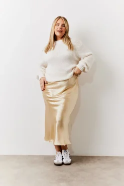 Satin Midi Skirt|In the Style Discount