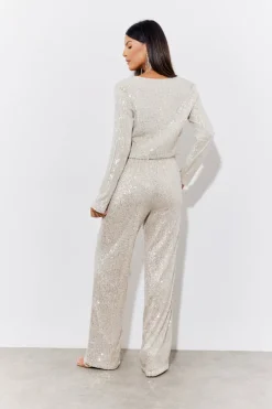 Sequin Wide Leg Trouser|In the Style Best
