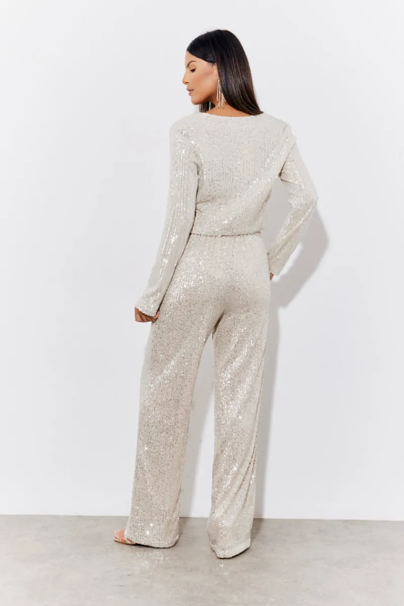 Sequin Wide Leg Trouser|In the Style Best
