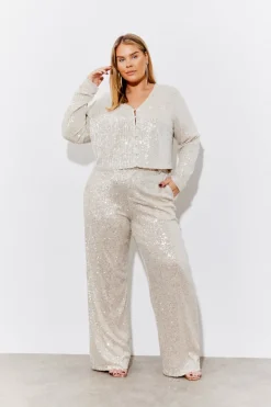 Sequin Wide Leg Trouser|In the Style Best