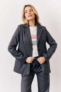 Pinstripe Tailored Blazer|In the Style Clearance