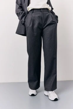 Pinstripe Wide Leg Tailored Trouser|In the Style Sale