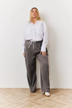 Waistband Detail Tailored Trouser|In The Style Online