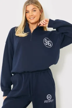 Half Zip '96' Printed Toggle Sweater|In the Style Best