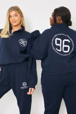 Half Zip '96' Printed Toggle Sweater|In the Style Best