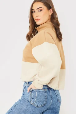Half Zip Colour Block Toggle Sweat|In the Style Best
