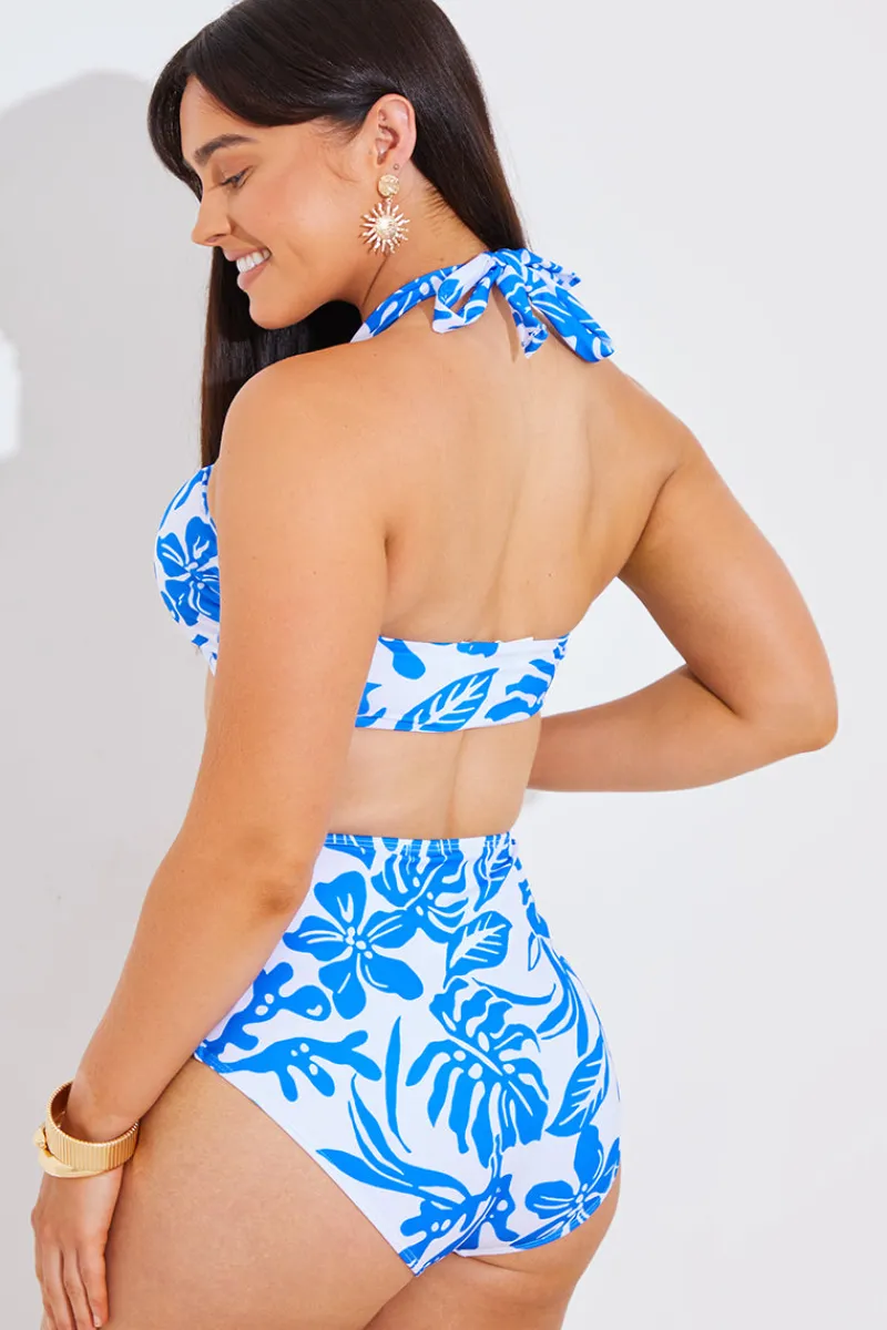 Halter Neck Tropical Print Bikini Top|In the Style Online