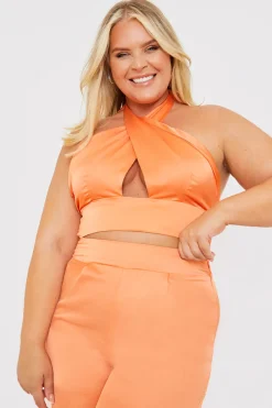Halterneck Cross Over Top|In The Style Clearance
