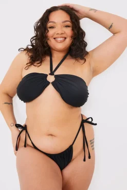 Halterneck Ring Detail Bikini Top|In the Style