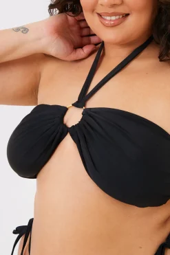 Halterneck Ring Detail Bikini Top|In the Style