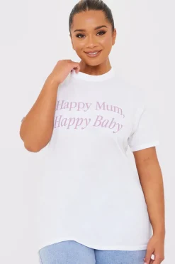 Happy Mum Happy Baby Slogan Tee|In the Style Online