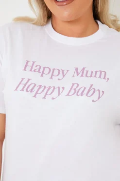 Happy Mum Happy Baby Slogan Tee|In the Style Online