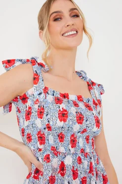 Henley Red Poppy Dress|In the Style New